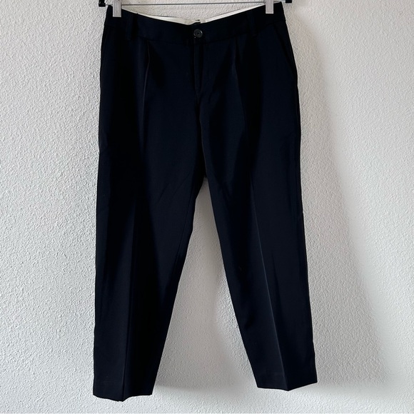 BANANA REPUBLIC Women 100% Wool Ankle Dress Pants 6 Black Ryan Fit Work Wear - Picture 1 of 9